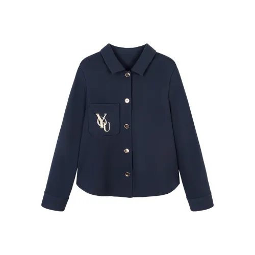 Ouyang Темно-синие женские рубашки
