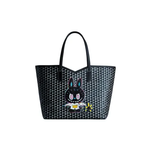 Moynat Kasing Lung Дракон Дом Шаговый шов Коллаборация Монограмма Тоут Сумка Женские Черный