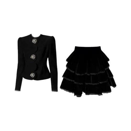 IQC Черный Женские Комплекты с Юбкой