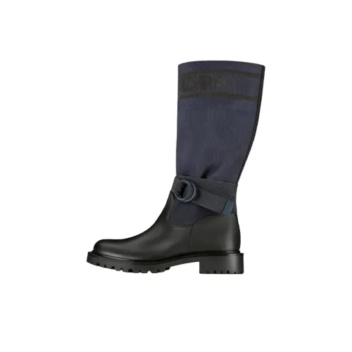 DIOR D MAJOR Женские синие сапоги на высоком каблуке до колена