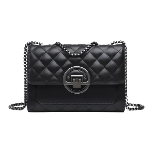 OUBOTE Синтетическая кожа коровья спилковая кожа сумка через плечо стандартная женская черная