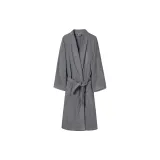 Премиум серый, 100% хлопок, брушированные, банные халаты, всесезонный