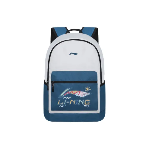 Лайнер Полиэстер Рюкзак Унисекс Деним Синий Белый Серый