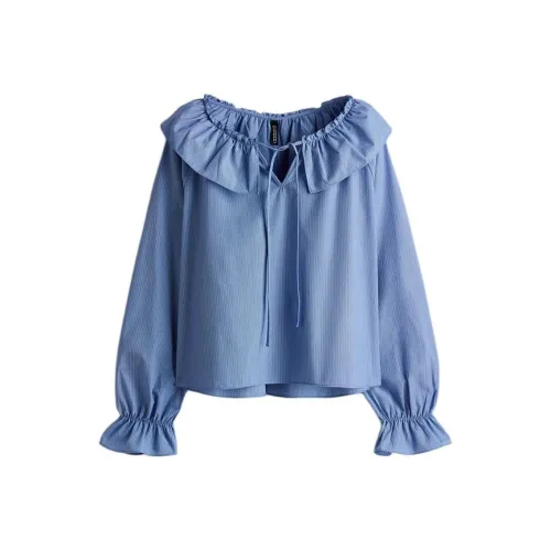 H M Синий Полосы Женские Рубашки