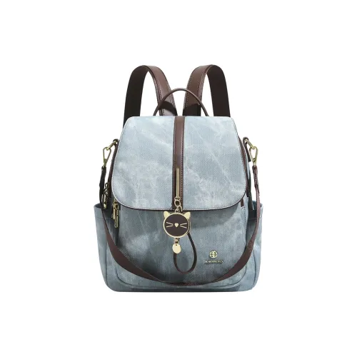 SMILE FOCUS Microfiber Synthetic Leather Backpack Standard Women's Denim Blue Pink SMILE FOCUS Микрофибра Синтетическая Кожа Рюкзак Стандартный Женский Деним Синий Розовый