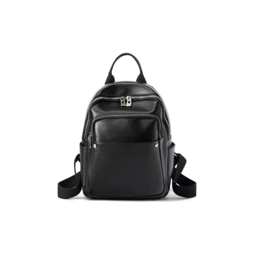 MILOOKY Рюкзак из коровьей кожи стандартный женский черный коричневый кофейный