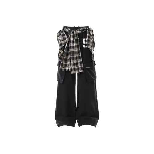 BLANKIN. Выстиранные Черные Унисекс Повседневные Штаны