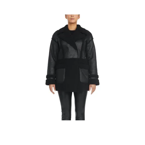 Badgley Mischka Черное Серое Женское Пальто