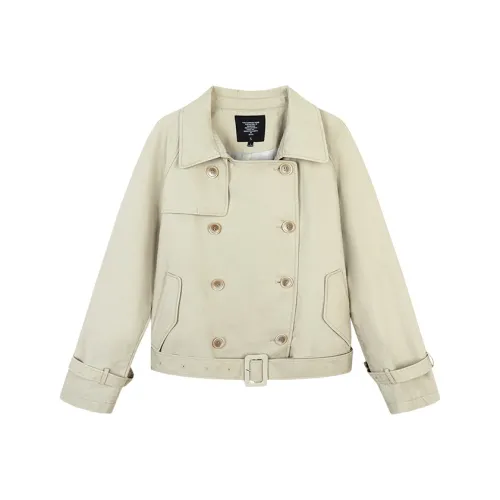 Ouyang Кедровый цвет женский тренч