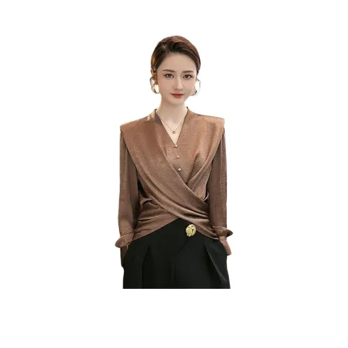 Tang Xi Темно-коричневые Женские Рубашки