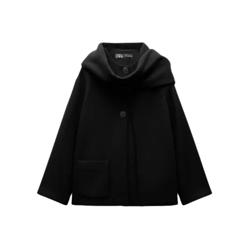 ZARA Черное Женское Пальто