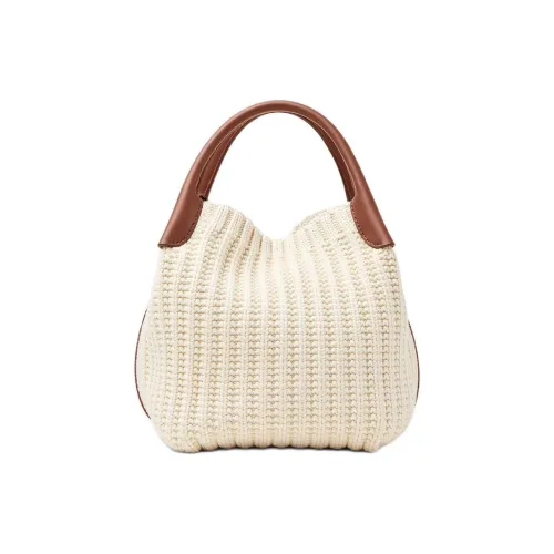 Loro Piana Шерсть Ведрообразная Сумка Маленькая Женская Нуга Карамель Конфетный