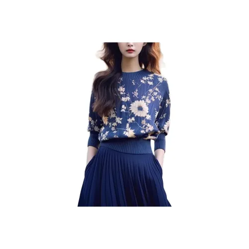 ZVJH Синий Женский Трикотаж