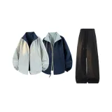 Синий Серый [Двусторонний] Топ + Штаны