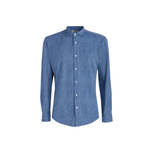 Brian Dales Blue Men's Shirts Брайан Дейлс Синий Мужской Рубашки