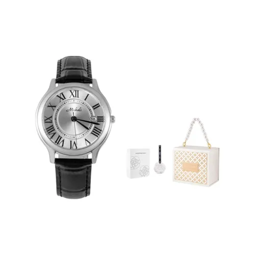 MISHALI Large Watch Dial Collection Кварцевый механизм Часы Женские Белый циферблат