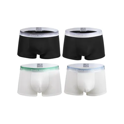 OEING Серый Черный+Фиолетовый Черный+Зеленый Белый+Синий Белый 4 Пачки Мужские Боксеры