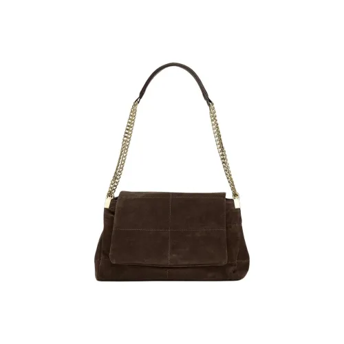 ZARA Сумка через плечо из свиной кожи Женская Шоколад