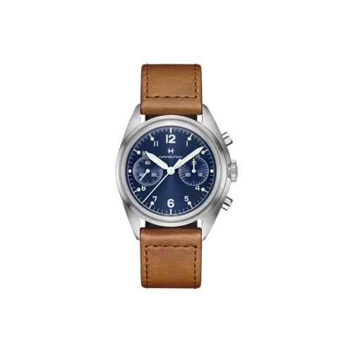 Часы Hamilton с ручным заводом мужские коллекция Khaki Aviation 40 мм синие