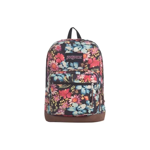 JanSport Холст Рюкзак Большой Унисекс Черный и Разноцветный