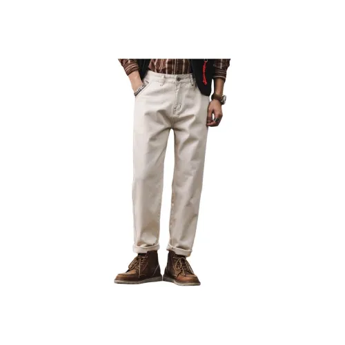JIELEINUO Бежевый Мужской Джинсы