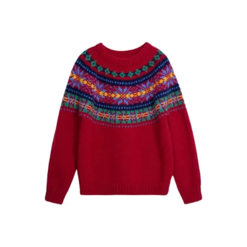 GOSO Красный Свитер Женские Трикотаж