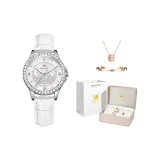 Белый кожа белый [Корона, коробка + браслет + ожерелье]