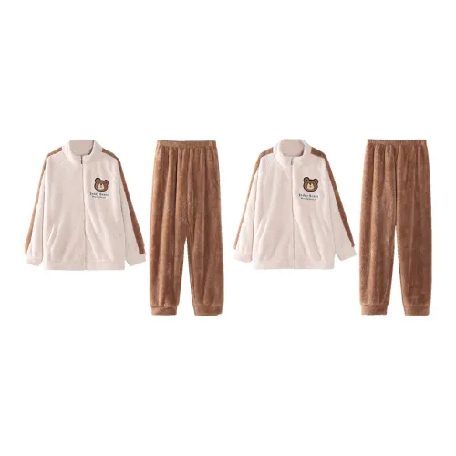 WANANNI Абрикос Коричневый Унисекс Пижамные Комплекты