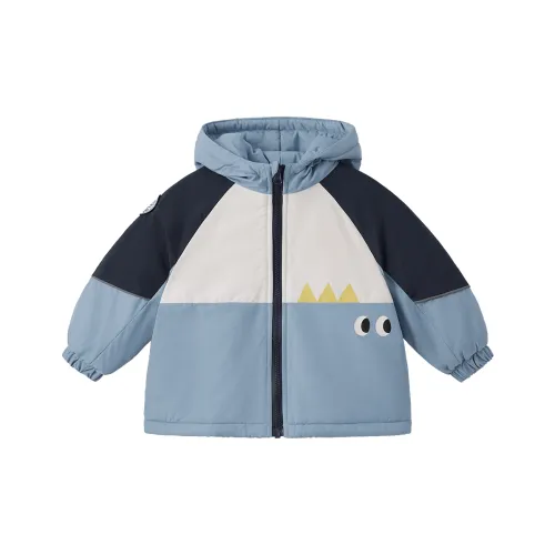 JELLYBABY Color Block Stylish Cropped Hooded Cotton Down Jacket JELLYBABY Цветовой блок Стильный Укороченный С капюшоном Пуховая куртка