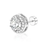 [Single] Серьги-гвоздики с белым цирконом