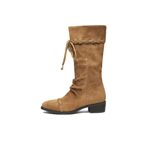 AGSDON Высокие сапоги до колена 4CM Женские