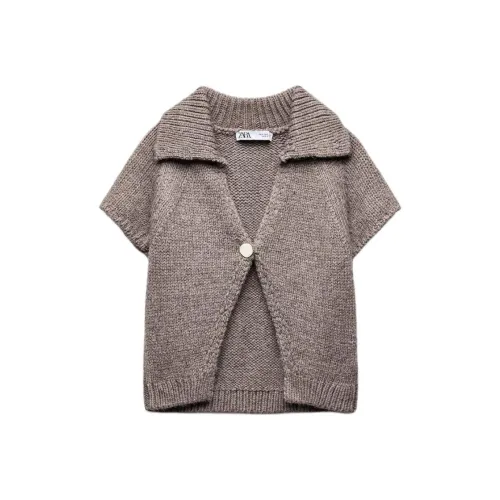 ZARA Серый Коричневый Женские Свитера