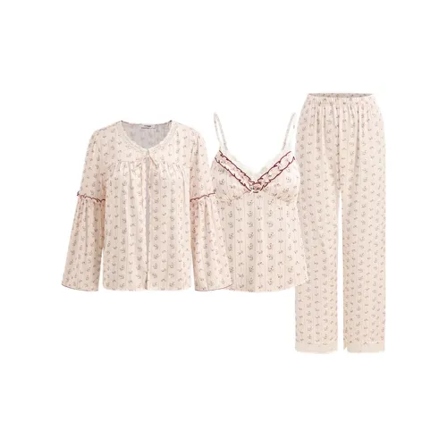 MY BODY Фиолетовый Кремовый Цветочный Женские Пижамные Комплекты