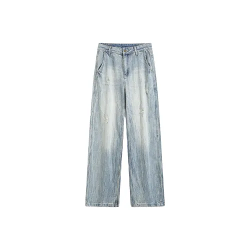 MAYUANWAI Blue Men's Jeans MAYUANWAI Синий Мужской Джинсы