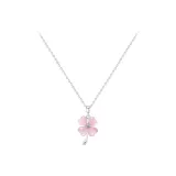 Розовый кулон в форме глаза кошки с четырехлистным клевером, ожерелье