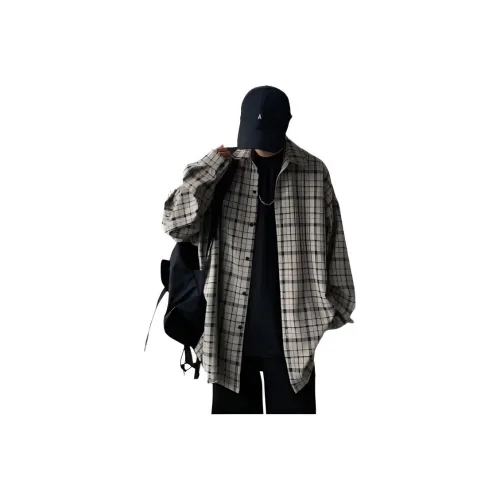 LH HOMME Серые Мужские Рубашки