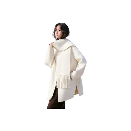 MOHANYIMEI Белый мраморный Женский пальто