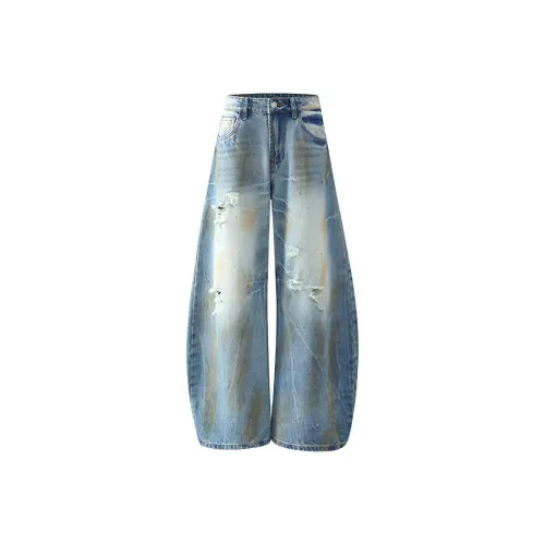 SHIGEYIXIANSHENG Tie Dye Синий Унисекс Джинсы