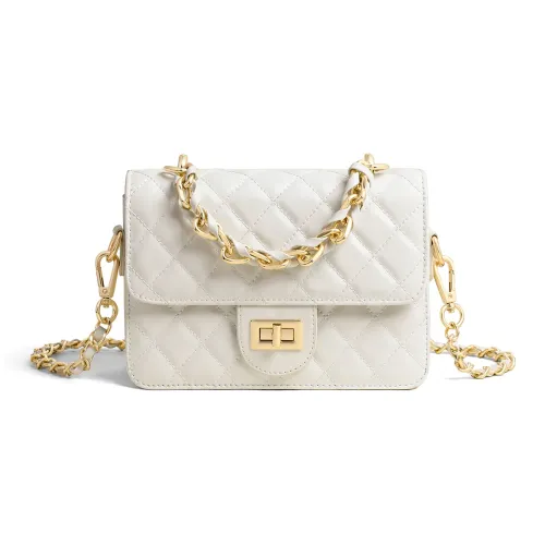 PT'SON Коровья кожа Маленькая квадратная сумка Сумка через плечо Стандартная Женская Белая