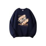 Темно-синий свитшот с круглым вырезом (тонкий) - Пробуждение Льва