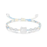 S990 Серебряный браслет с узором "Свет" (Синий)