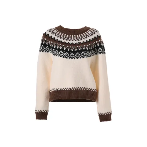 Betu Сто Штук Винтаж Скандинавский стиль Жаккард Реглан Рукав Весенний Осенний Женский