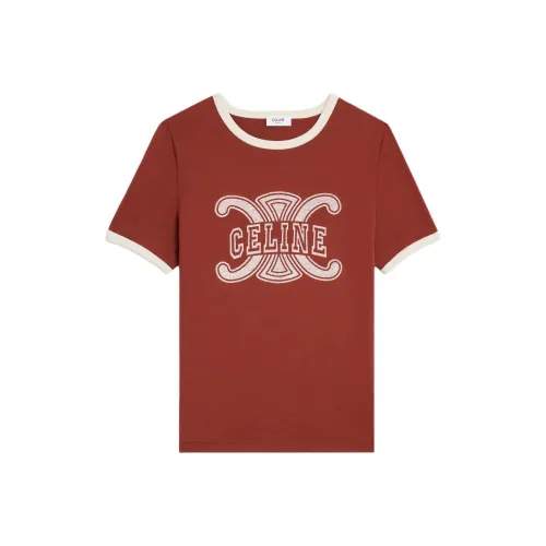 Celine Red Women's T-Shirts Celine Красные Женские Футболки