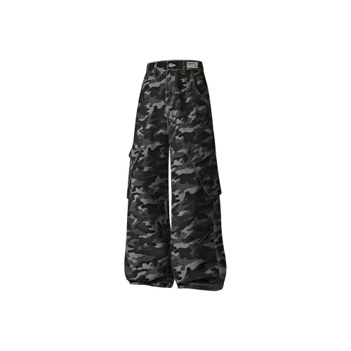 DANGERTIGER Gray Camouflage Unisex Cargo Pants DANGERTIGER Серый Камуфляж Унисекс Карго Брюки