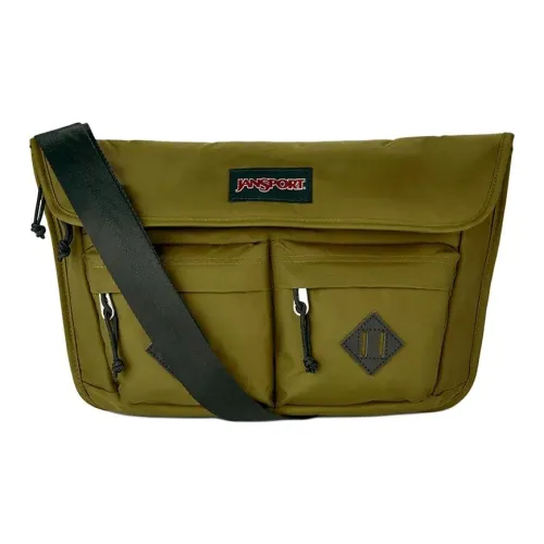 JanSport Нейлоновая сумка через плечо маленькая унисекс темно-армейский зеленый