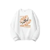 Белый свитшот с круглым вырезом (тонкий) - Лев