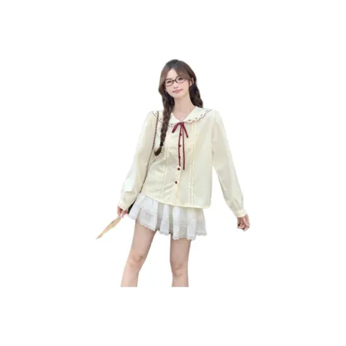 Shuhao Bai Абрикос Женские Рубашки