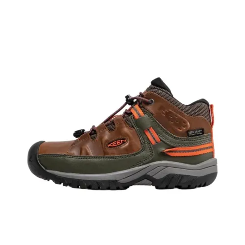 KEEN TARGHEE MID WP Анти-КИК И Устойчивый К Износу MID Топ Детская Туристическая Обувь Темно-Земляной Коричневый Подростки