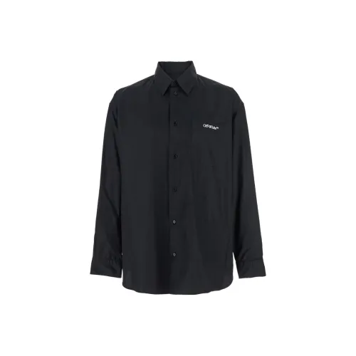 Off Белый Черный Мужские Рубашки