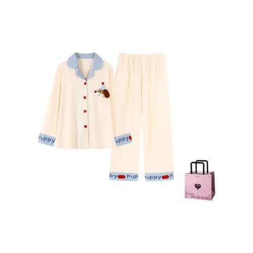 NATTY Стиль имиджа Одежда Комплекты [Сумка для покупок с сердцем] Женские Пижамные комплекты